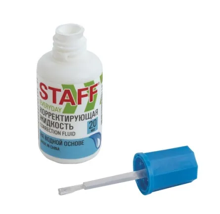 Корректирующая жидкость STAFF EVERYDAY на водной основе, 20 мл, с кисточкой,228642