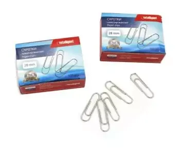 Скрепки 28 мм. INTELLIGENT 100шт. DE-421/CT-10501 никелированные, 324789