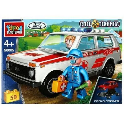 Конструктор LADA 4х4 СКОРАЯ ПОМОЩЬ, 50 дет. Город мастеров 50005-KK 347283