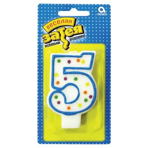 Свеча-цифра "5" 7,6см.1502-0145
