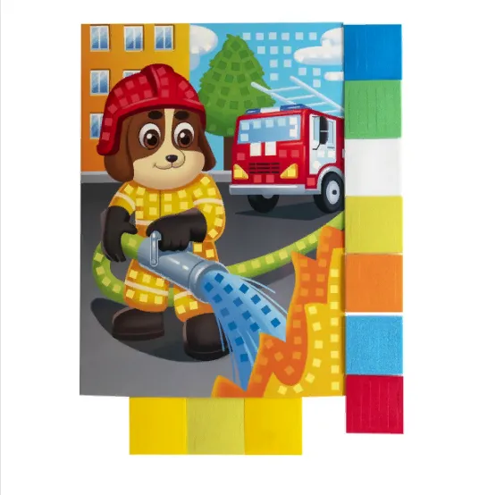 Мягкая мозаика из ЭВА (большой набор) "Пожарный" Кэ-023 