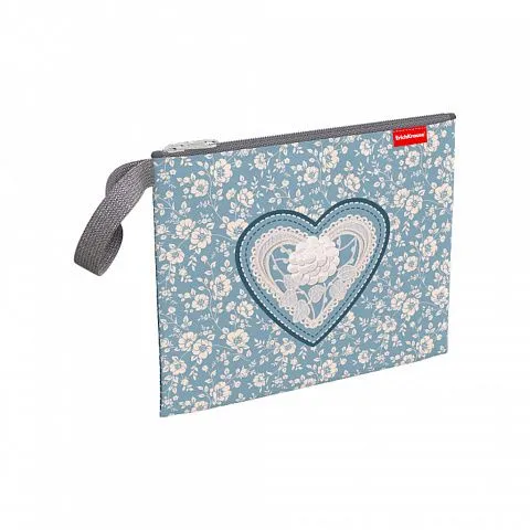 Папка текстильная на молнии ErichKrause Lacey Heart А5 52676