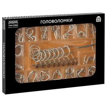 Набор металлических головоломок ТРИ СОВЫ,18шт 17703