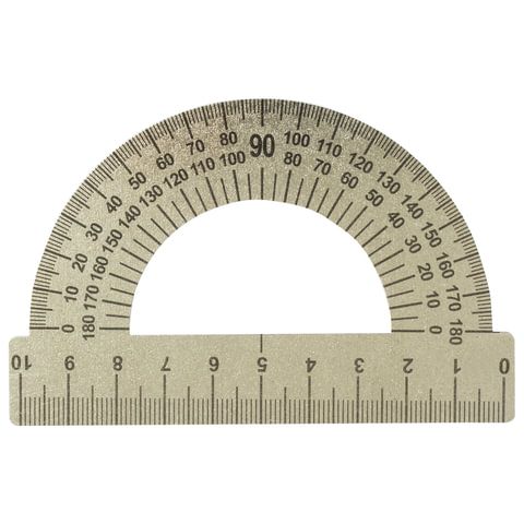 Транспортир 10см, металл, ПИФАГОР, 210637