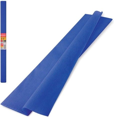 Бумага гофрированная/креповая, 50х250 см, синяя, 126535