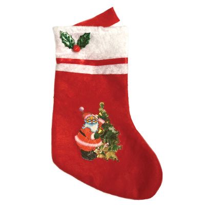 Картинка Подарочный Рождественский мешок в форме носка, 24см, 38582 от магазина «Мишка Панда»