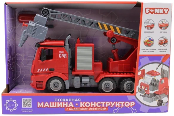 Пожарная машинка-конструктор фрикц., FT61114