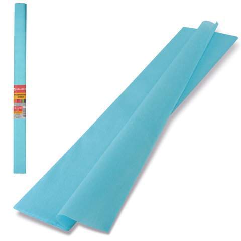Бумага гофрированная/креповая, 32 г/м2, 50х250 см, голубая, 126534