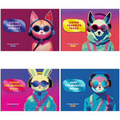 Тетрадь для нот 16л., А4, BG "Musical animals", ТН4ск16 12432