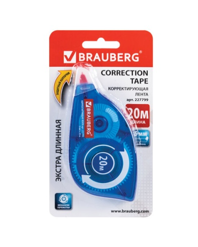 Корректирующая лента BRAUBERG 5 мм х 20 м 227799