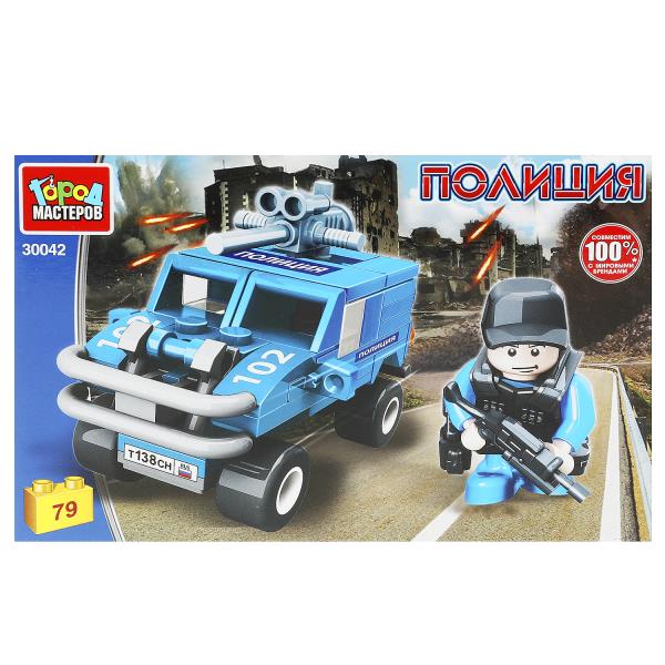 Конструктор ПОЛИЦЕЙСКИЙ с машиной, 79 дет., 30042-KK 371250