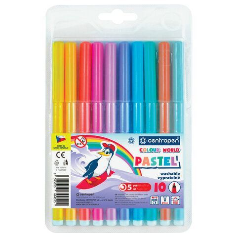 Фломастеры Centropen "Colour World. Pastel" 10цв, 7 7550 1087 304728