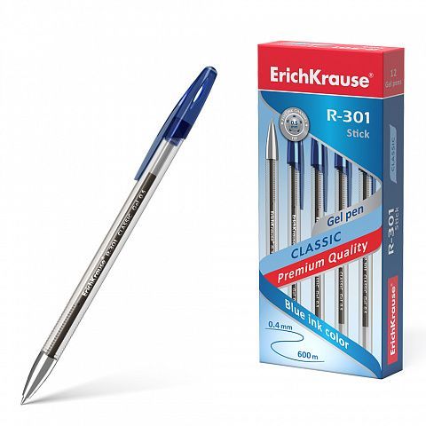 Ручка гелевая Er.Krause R-301 Classic Gel Stick 0.5мм 53346 синяя 321653